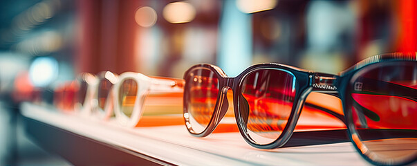 glasses in the shelves store