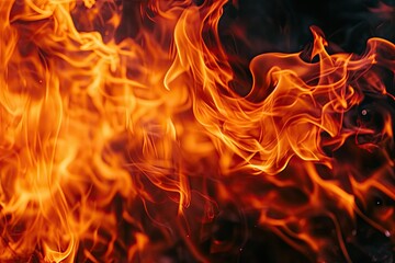Leinwandbilder - Fiery background with vibrant flames creating a dynamic scene, A captivating backdrop ablaze with vibrant flames