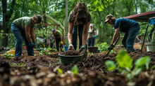 Neighbors Working Together To Build A Community Composting Facility, Turning Organic Waste Into Nutrient-rich Soil For Their Gardens - "happiness, Joy, Love, Respect