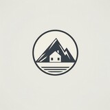 Fototapeta Do przedpokoju - hand drawn real estate flat minimalist  logo icon
