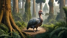 A Dodo Bird In A Jungle Of Giant Cypresses