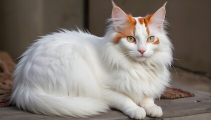  Turkish Van cat with its semi longhaired coat and distinctive coloration   (1)