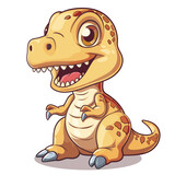 Fototapeta Kosmos - Cute cartoon tyrannosaurus rex isolated on white background vector illustration