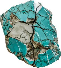 Wall Mural - Detailed view of turquoise mineral texture cut out on transparent background