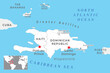 Haiti and Dominican Republic Political Map with capitals and national borders