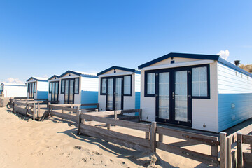 Wall Mural - Beach cabins at the North sea coast