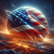 3D Illustration ofThe flag of the United States of America, often referred to as the American flag or the U.S. flag, is the national flag of the United States.