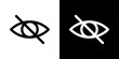 Privacy Protection and Eye Crossed Icons. Concealed Viewpoint and Secret Content Symbols.