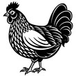 chicken silhouette vector art illustration