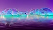 © iSky Media - Colorful soap bubbles on water with a purple and blue gradient background.