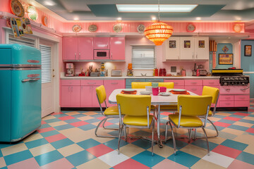 Kitchen retro vintage interior