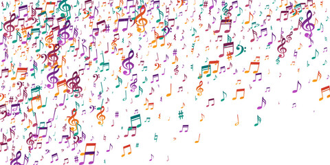 Wall Mural - Musical notes cartoon vector design. Symphony