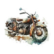 watercolor old vintage motorcycle 
