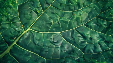 Tropical leaf texture with intricate veins and cells, macrophotography