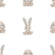 seamless pattern spring easter bunny hand painting