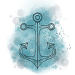 watercolor anchor hand painting