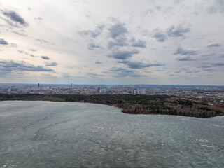 Wall Mural - Spring Landscape. The long-awaited spring. Nature wakes up. Aerial view