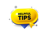 Fototapeta  - Offer speech bubble 3d icon. Helpful tips tag. Education faq sign. Help assistance symbol. Helpful tips chat offer. Speech bubble cursor banner. Text box balloon. Vector