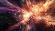 A breathtaking star explosion illuminates an unknown galaxy, showcasing the cosmic beauty of the universe