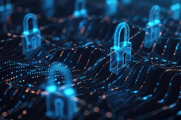 Wall Mural - A bunch of keys connected to each other. Ideal for security or access concepts