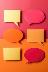 Poster - A vibrant image featuring speech bubbles on a colorful background. Perfect for social media graphics