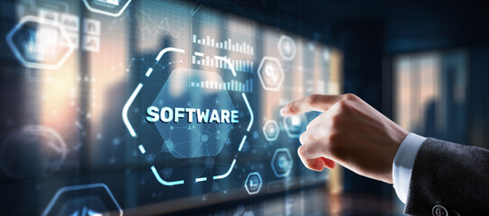 Wall Mural - software development. internet network technology concept