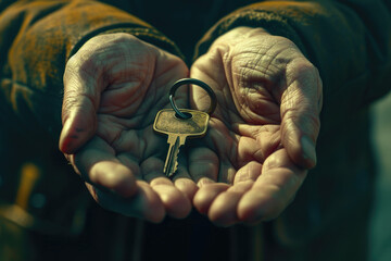 Wall Mural - a person holding a bunch of keys. perfect for real estate or security concepts