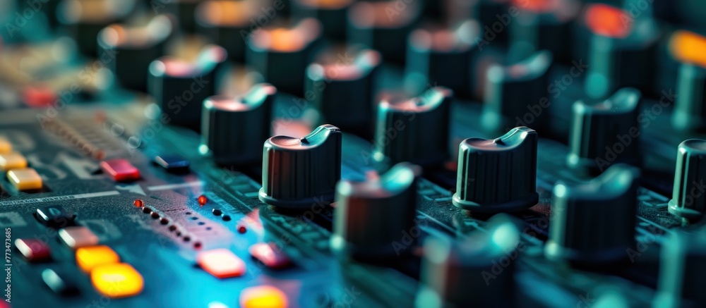 portrait of the audio control panel Stock Photo | Adobe Stock