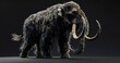 Woolly mammoth in a majestic stance, tusks curved, fur detailed and thick.