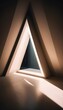 abstract triangle shaped building with dramatic light contrast