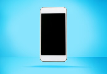 Canvas Print - Modern smartphone with a blank screen on background