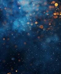 abstract background with Dark blue and gold particle. Christmas Golden light shine particles bokeh on navy blue background