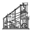 Intricate Industrial Machinery sketch PNG