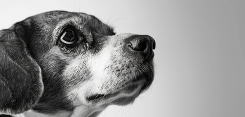 Sticker - A simple black and white photo of a dog. Suitable for various projects