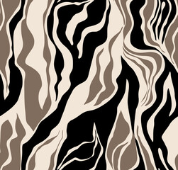 Wall Mural - Abstract, brush , zebra, texture print. Seamless patterns.