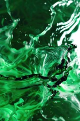 Sticker - A detailed view of a green liquid splash, perfect for scientific or artistic projects