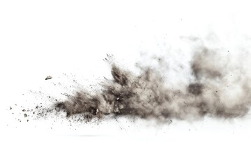 Sticker - A dramatic black and white image of a dust cloud. Perfect for illustrating environmental issues