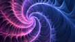 Vivid digital illustration of a swirling fractal spiral with cool hues