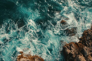 Poster - Aerial view of a body of water, perfect for travel brochures