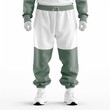 Blank white and green man pants mockup, front view, 3d rendering. Empty textile basic track-pants or trousers mock up, isolated. Clear male denim slacks with pocket template. Generative AI