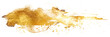 Gold watercolor shimmer stain on transparent background.