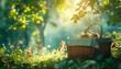 Captivating summer picnic scene with vivid close-up, set in dreamy outdoor ambiance