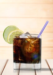 Canvas Print - Coffee cold drink in glass with ice