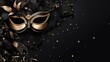 Carnival mask decoration black banner background