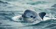 Vaquita, the world's rarest marine mammal, surfacing, innocent and elusive.