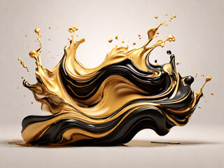 Wall Mural - Black and gold abstract background