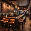 A gastropub with a menu of elevated pub fare, customers enjoying hearty meals and craft beers1