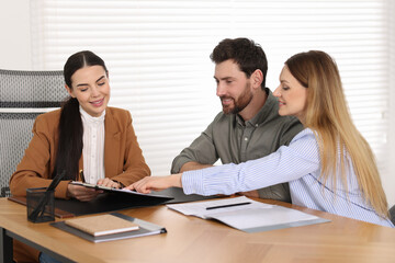 Wall Mural - Couple having meeting with lawyer in office