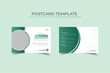 Elegant and modern greenish double sided medical postcard template
