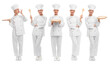 © New Africa - Chef in uniform on white background, set with photos